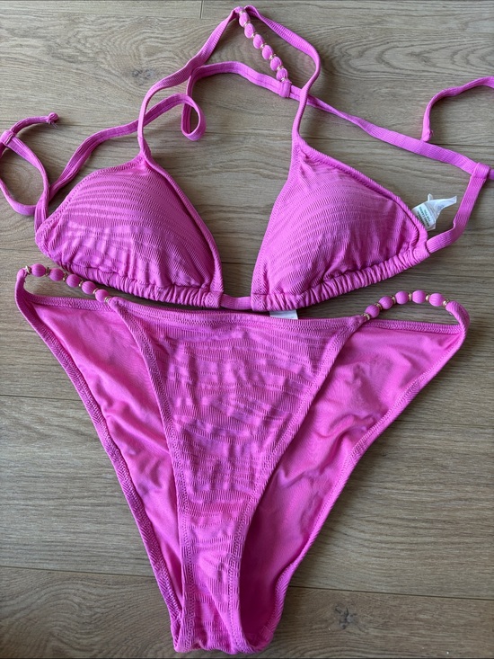 aerie Other - Aerie Pink Beaded Triangle Bikini